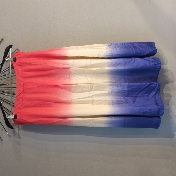 Ombre 100% Silk Skirt Midi Maxi Pleated Size 12 WD.NY art to wear Y2K Boho - Picture 1 of 13